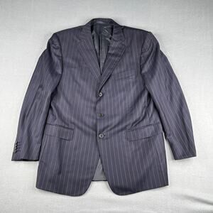 Ermenegildo Zegna Trofeo Suit Jacket Wool 44R Navy Blue Pin Striped